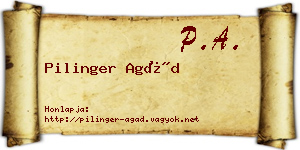 Pilinger Agád névjegykártya